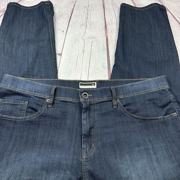 Travis Mathew Jeans Mens 40 x 27 Blue Denim Stretch Tapered  Leg Dark Wash Golf - Picture 3 of 11